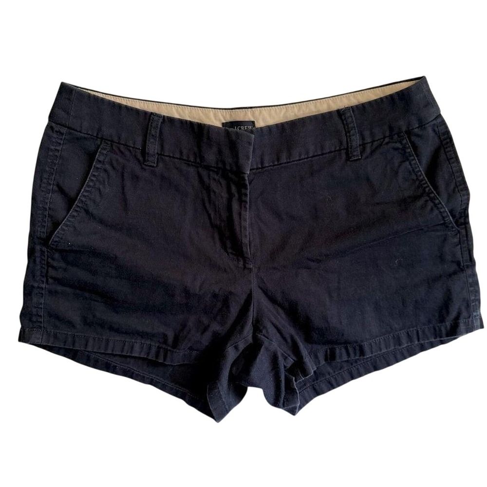 J. Crew Navy Blue Chino Shorts 6 Mid Rise Cotton Casual Preppy H5616